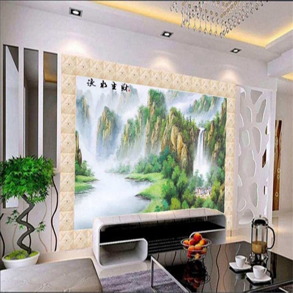 TIANXINBZ Large custom wallpapers Castle living water living room bedroom TV backdrop papel de parede para quarto em 3d relevo,100cm(W) x70cm(H)