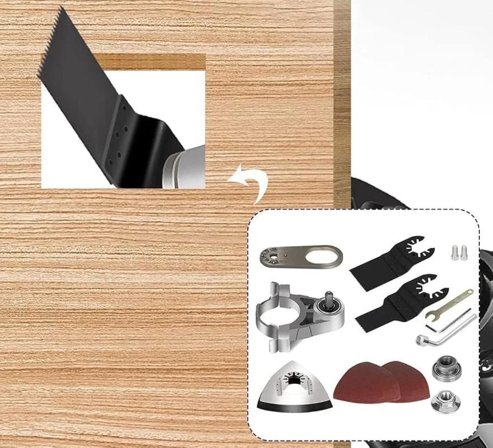 Oscillating Tool Attachment for Angle Grinder with Blades