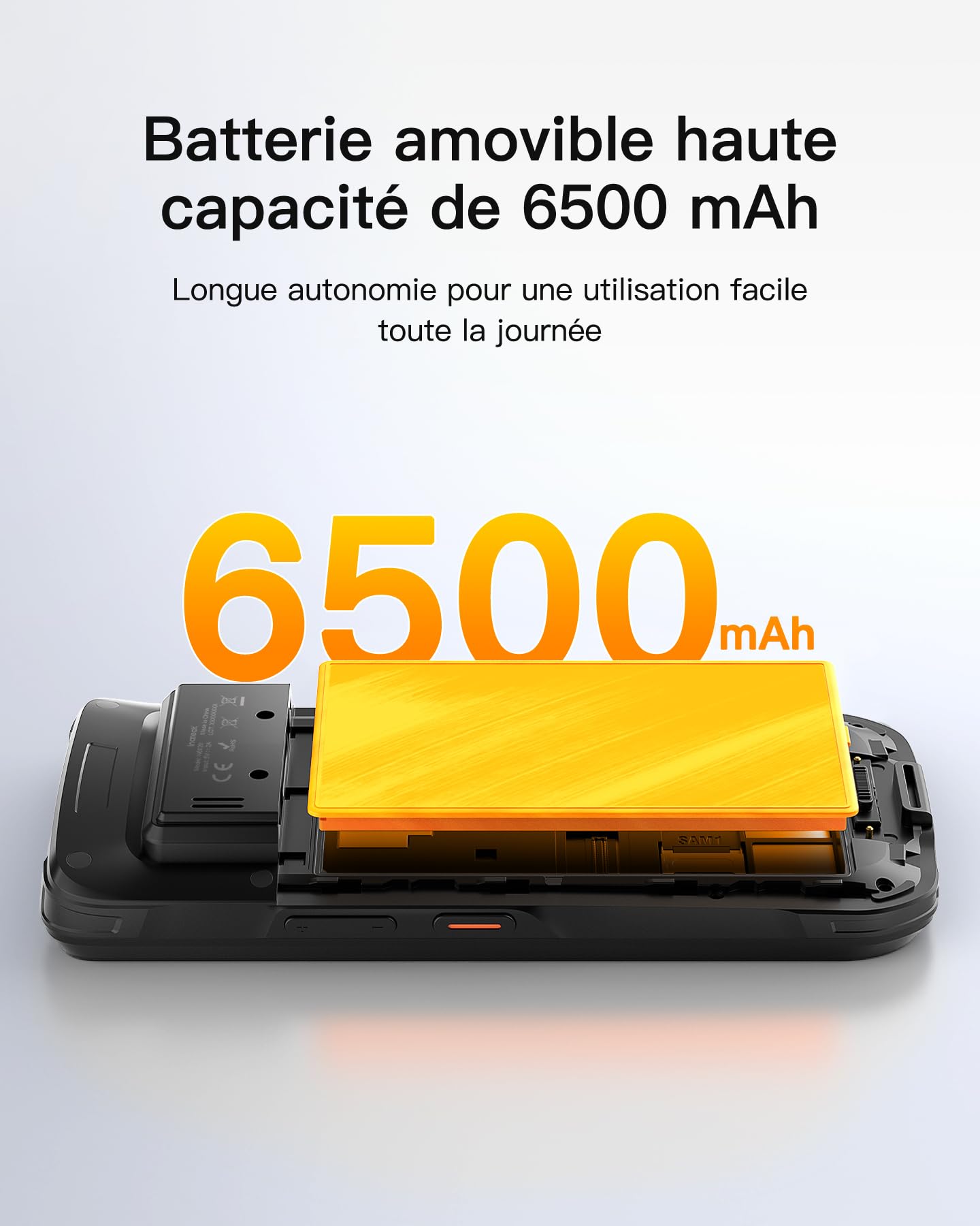 Inateck Android 12 Lecteur de Code-Barres, PDA Mobile, Écran Tactile 6", Scanner Zebra SE4710 1D/2D/QR, avec Poignée, Bluetooth, IP66 6500mAh, Wi-FI 6 & 4G, pour Commerce, Entrepôt, Logistique, AS501S