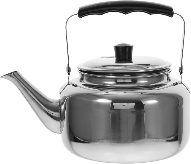 1.5L Stainless Steel Kettle Gas Kettle Tea Kettle with Anti-Hot Handle for Stove Gas Hob Travel Kettle Teapot Boiler Hot Water Kettle for Tea Coffee Silver