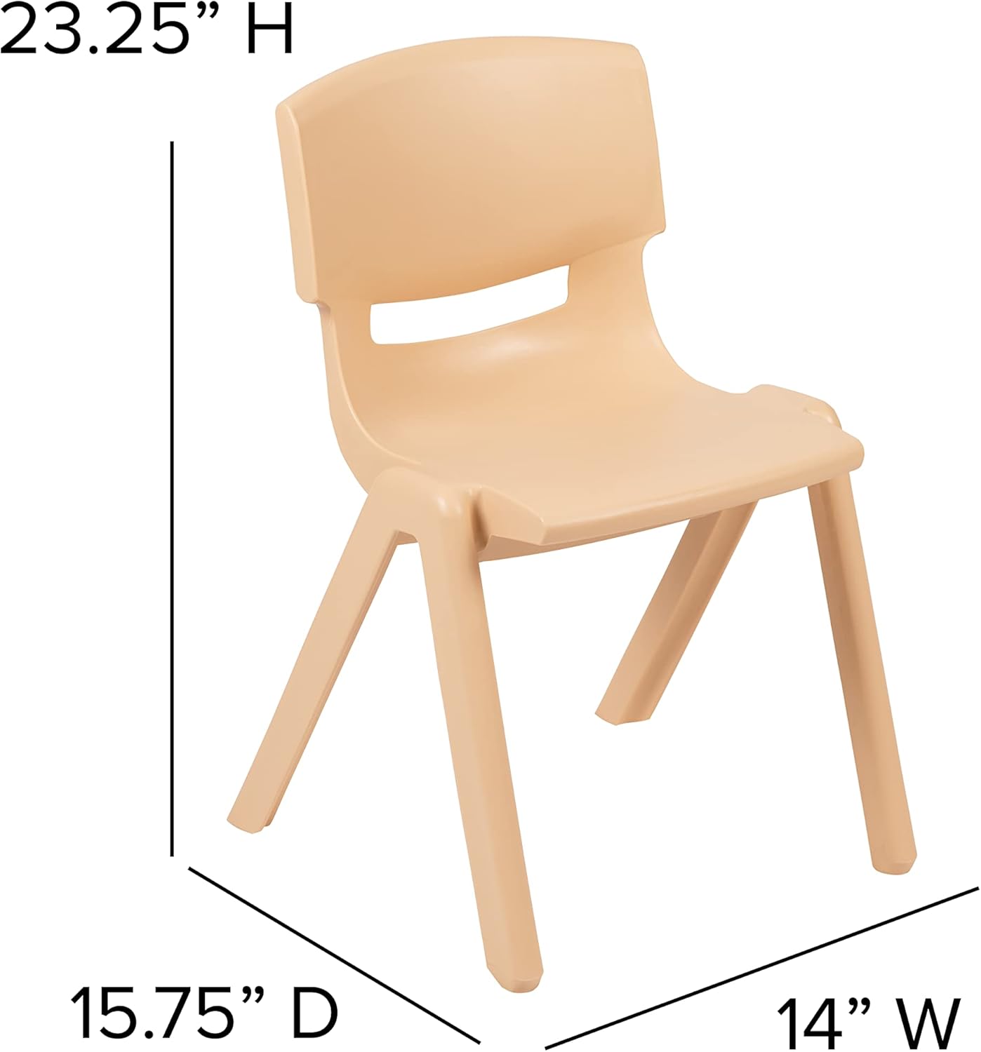 flash furniture whitney 5 pack natural plastic stackable school chair with 13.25" seat height natural set of 5 modern