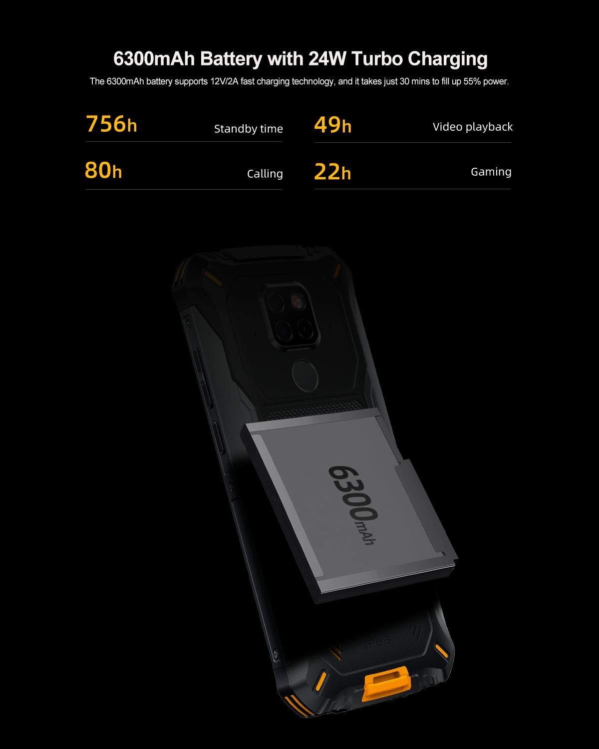 DOOGEE S68 PRO 2019 rugged smartphone Android 9.0, Helio P70 Octa