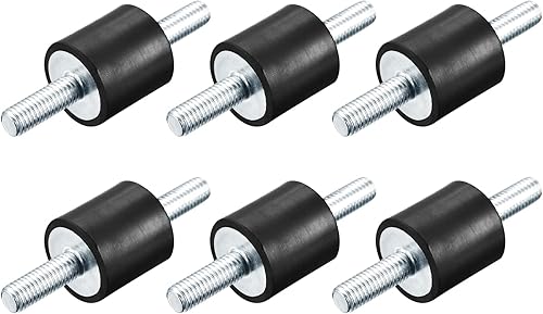 uxcell Soportes de goma M8x23mm, 6 pernos aisladores antivibración, amortiguadores macho para compresores de aire, motor de garaje, motores diésel,