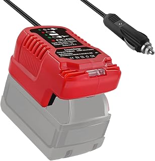 for Milwaukee 18V Lithium Battery Charger Replacement, Portable Mini Compact Charger, Car Charger Charge for Milwaukee M-18 18V Lithium Battery with Cigarette Lighter Plug Vehicle Charger