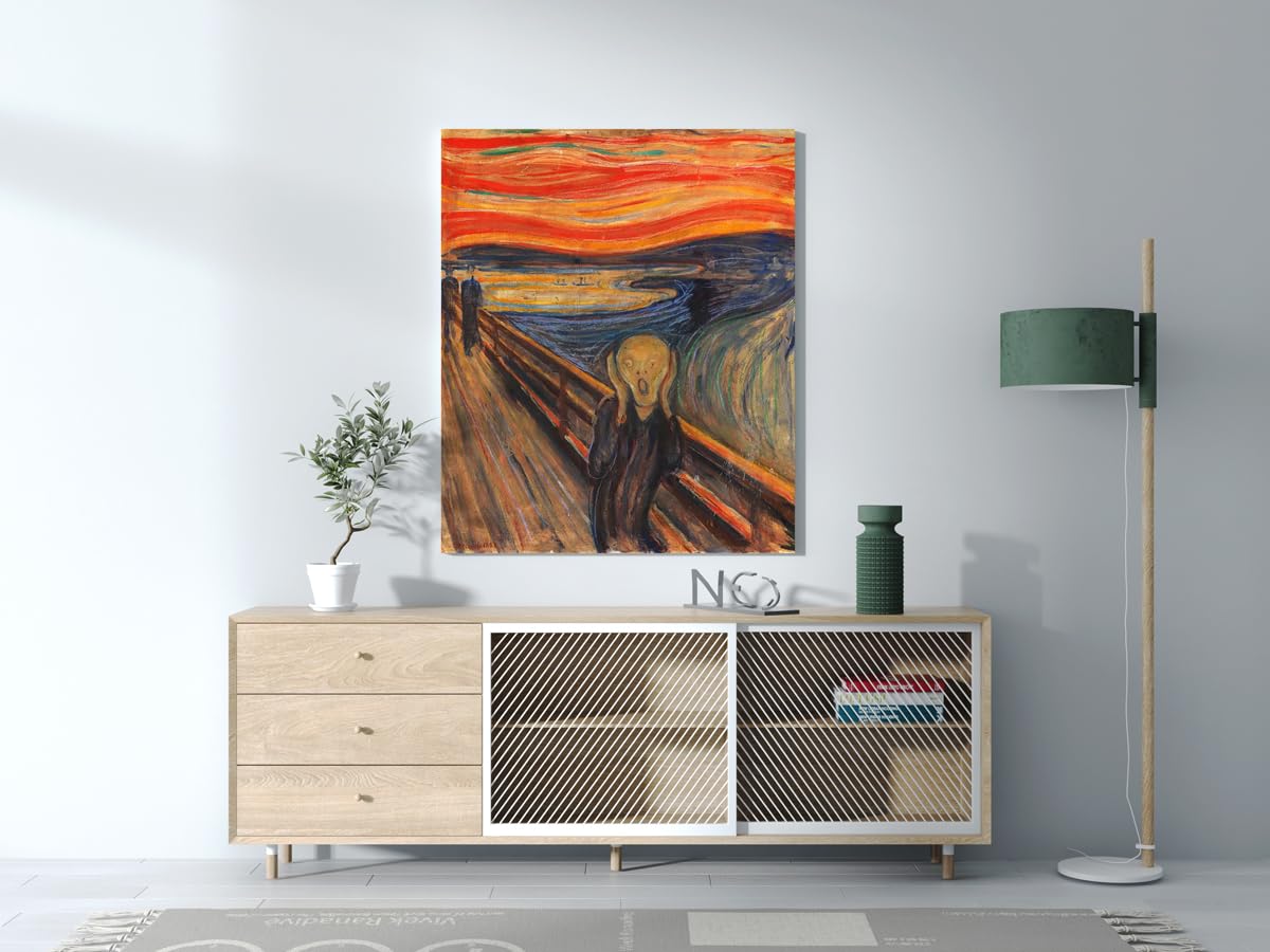 El Grito | Edvard Munch | Expresionismo | Cuadro Canvas Wall Art | Impresion Giclee lienzo algodon puro | Bastidor 3cm | 55x75cm
