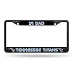 Rico Industries NFL Tennessee Titans 1 DAD Black Chrome Frame 12 x 6 Car/Truck Auto Accessory