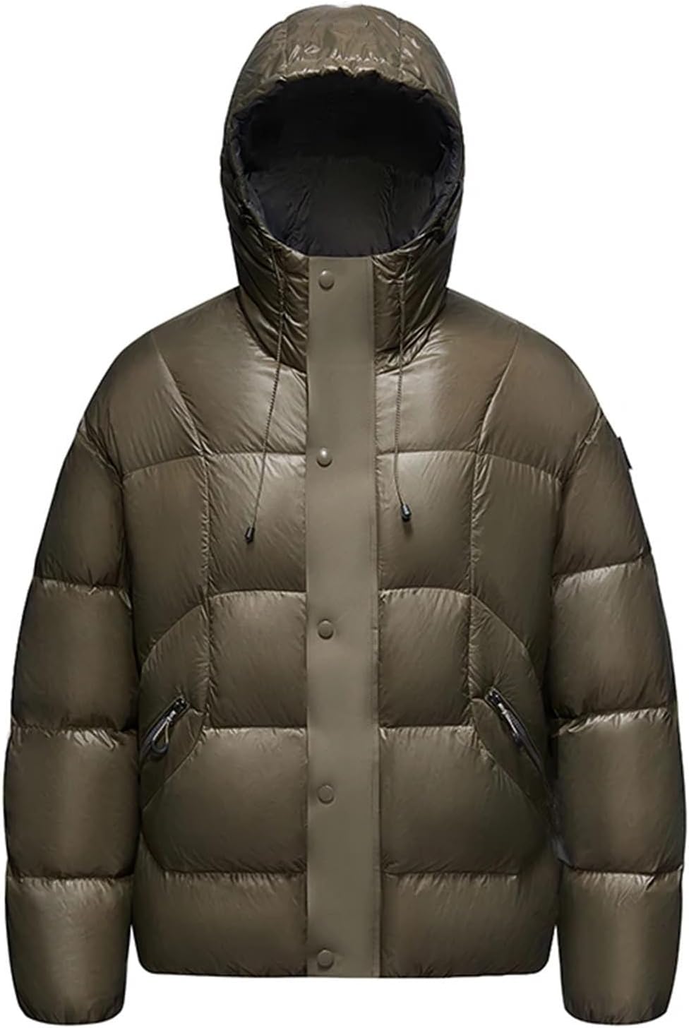 Lightweight Men's Down Jacket White Duck Down Solid Color Outdoor Water-Resistant Insulated Top