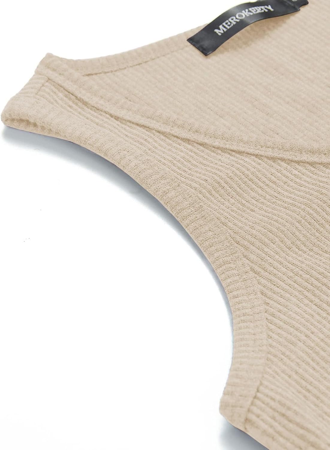 MEROKEETY Women's 2026 Summer Sleeveless Tank Tops V Neck Ribbed Dressy Casual Henley Shirts Button Loose Cami Tees - Image 4