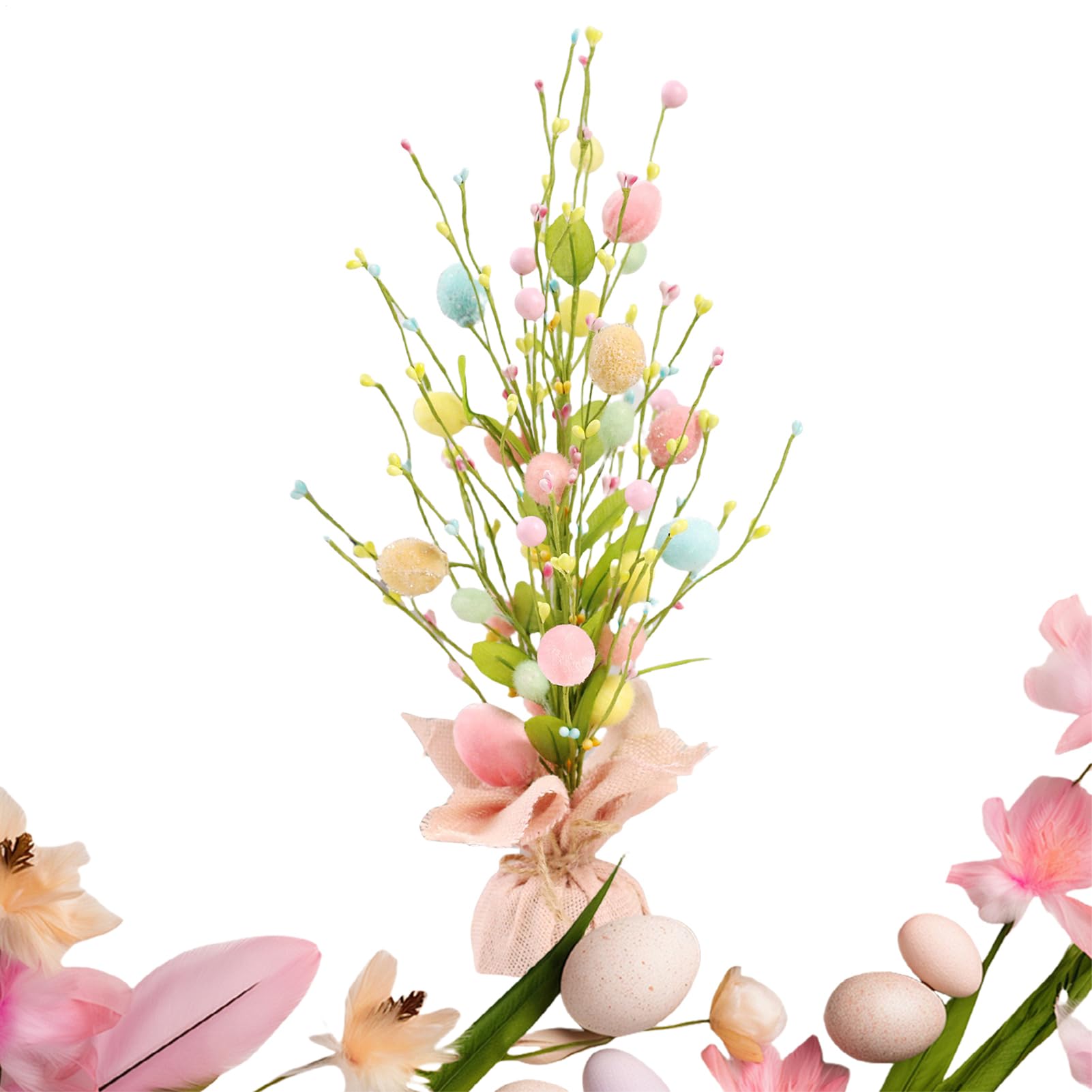 Ornements de Pâques et tiges printanières de 45 cm, idée cadeau décoration maison