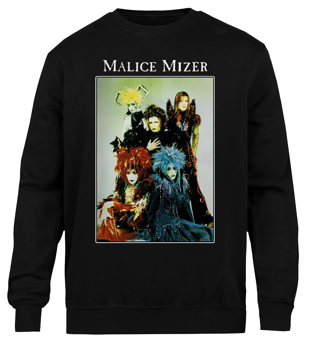 Malice Mizer - Merveilles Era Band Picture Sweat-shirt unisexe noir col rond respectueux de l'environnement