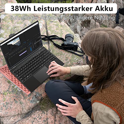 AOCWEI Laptop 16 Zoll 12GB RAM 512GB ROM Erweiterungen 2,5" 1 TB SSD, Laptop Win 11 mit 4-Core CPU N5095 (bis zu 2,9 GHz), 1920 * 1200丨5G WiFi丨Bluetooth & Deutsche Tastatur Aufkleber-Schwarz – Bild 7