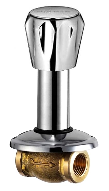 DRIZZLE Brass Conty Concealed 20 Mm Stop Cock Quarter Turn Bathroom Tap (3/4 Inch, Silver, Chrome Finish)