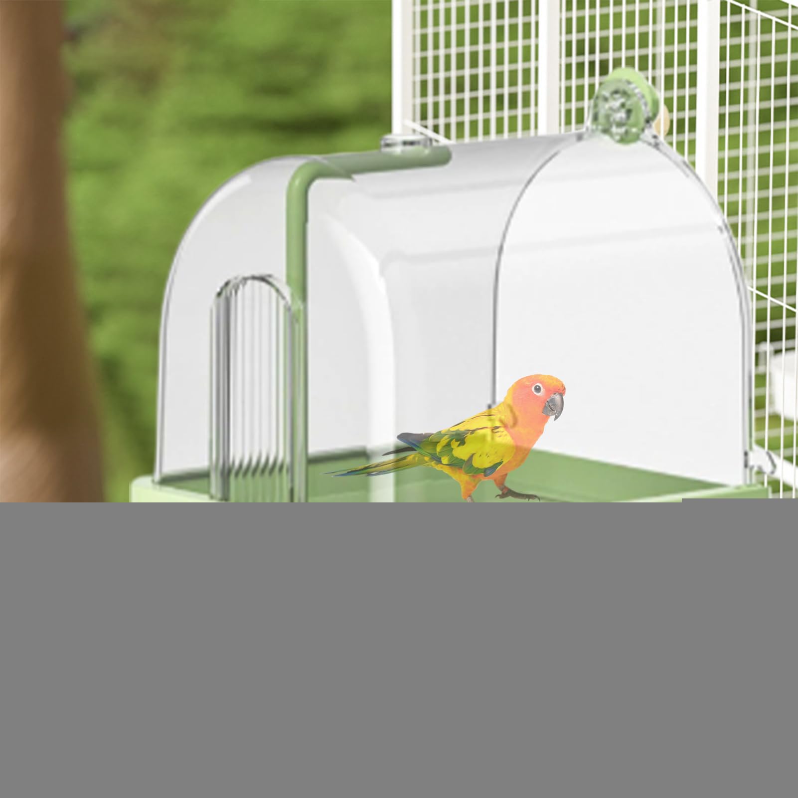 Vasca da bagno per uccelli da gabbia Vasca Da Bagno Automatica Con Supporto | Bagno Per Uccelli Domestici Per Uso Interno Esterno Voliera Viaggio Esposizione Bagno Automatico Posatoio Anti-