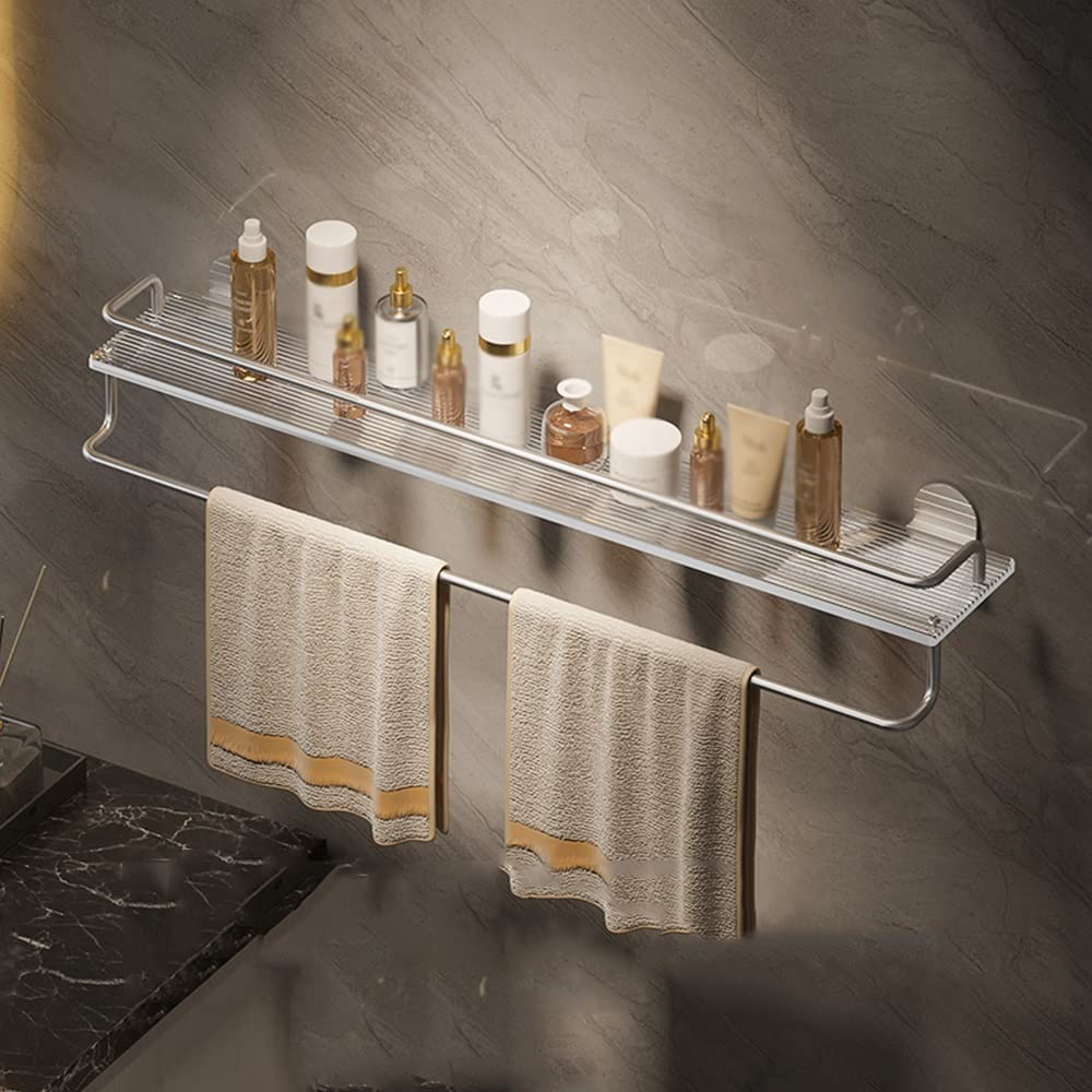 GTFDXJ Corner Shower Caddy Wall Mounted Bathtub Organizer Acrylic Storage Rack Shower Caddy Shelf Shower Organizer Glossy with