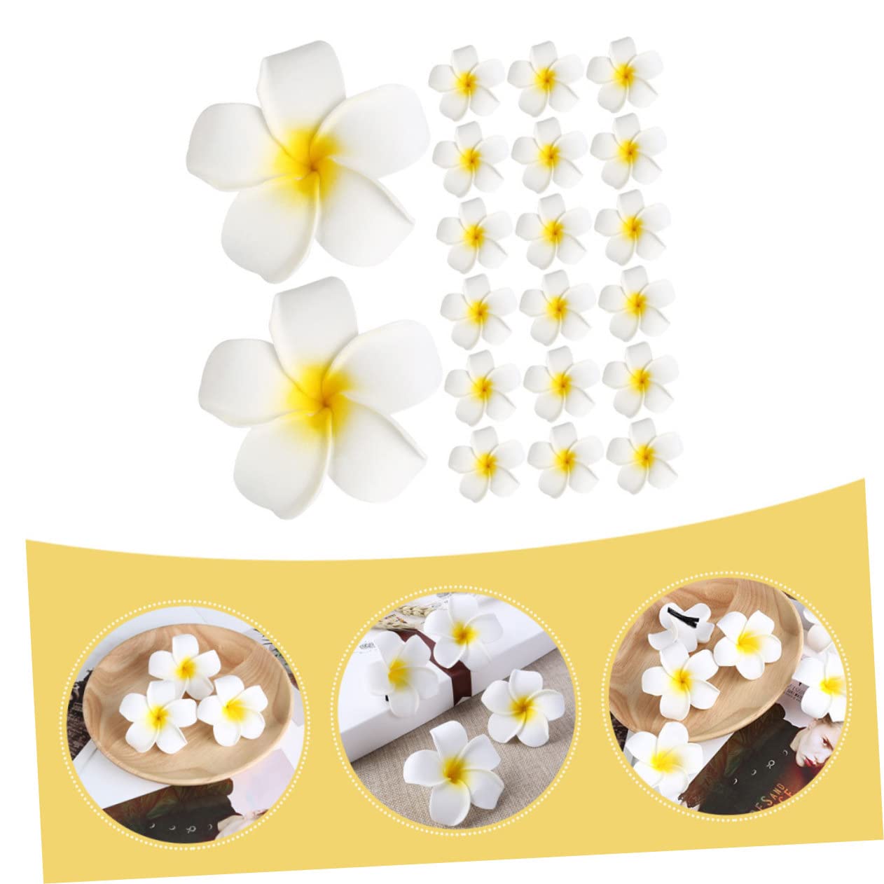 Garneck 5 Set Di Fermagli Per Con Fiori Di Plumeria Unici Forcine Alla Moda Per Donne Ragazze Accessori Per Da Festa Di Nozze 20 Pezzi*5