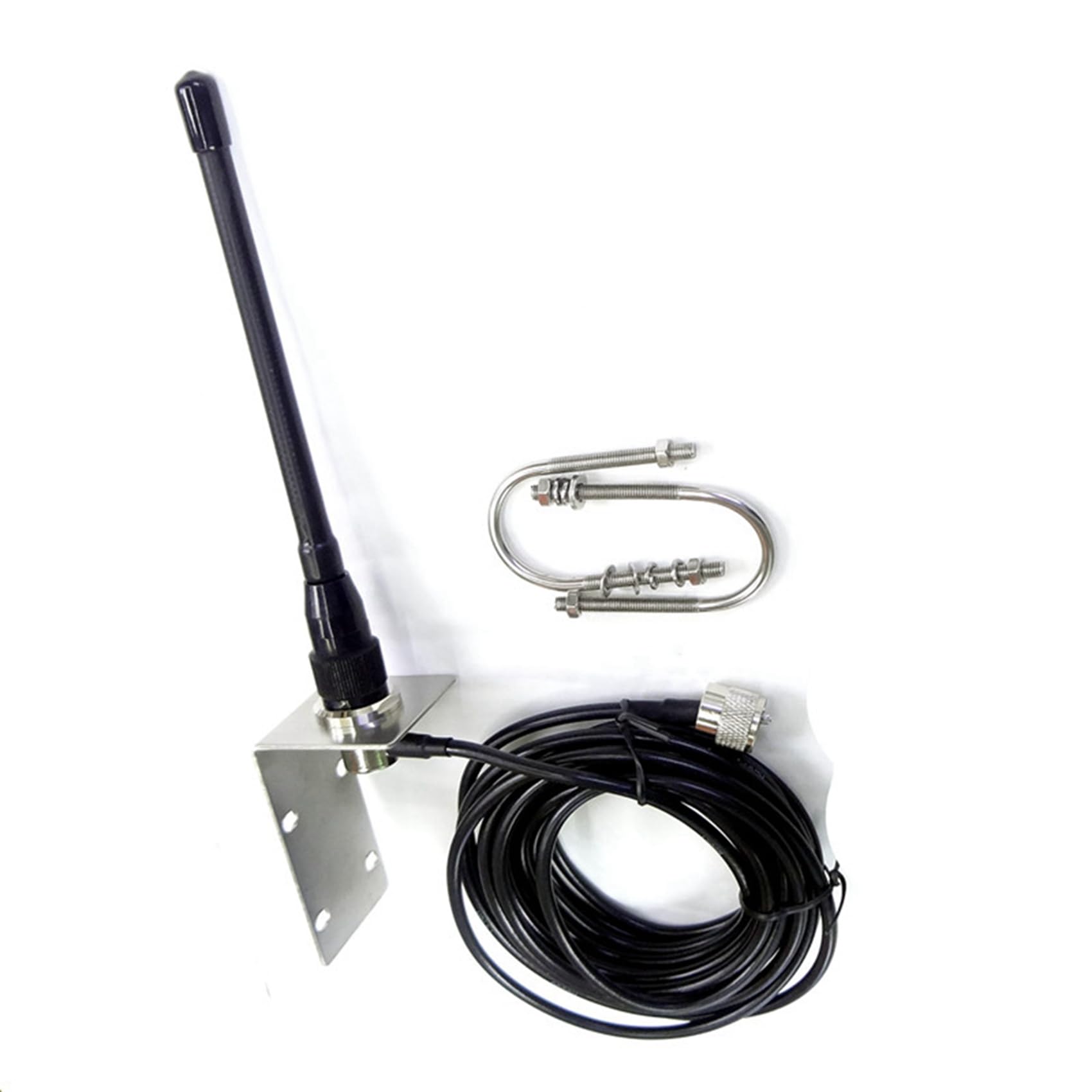 2X Antenne Marine VHF 156-163Mhz Antenne de Mât ÉTanche en Caoutchouc avec Câble 5M RG-58 pour Bateau Voilier Yacht