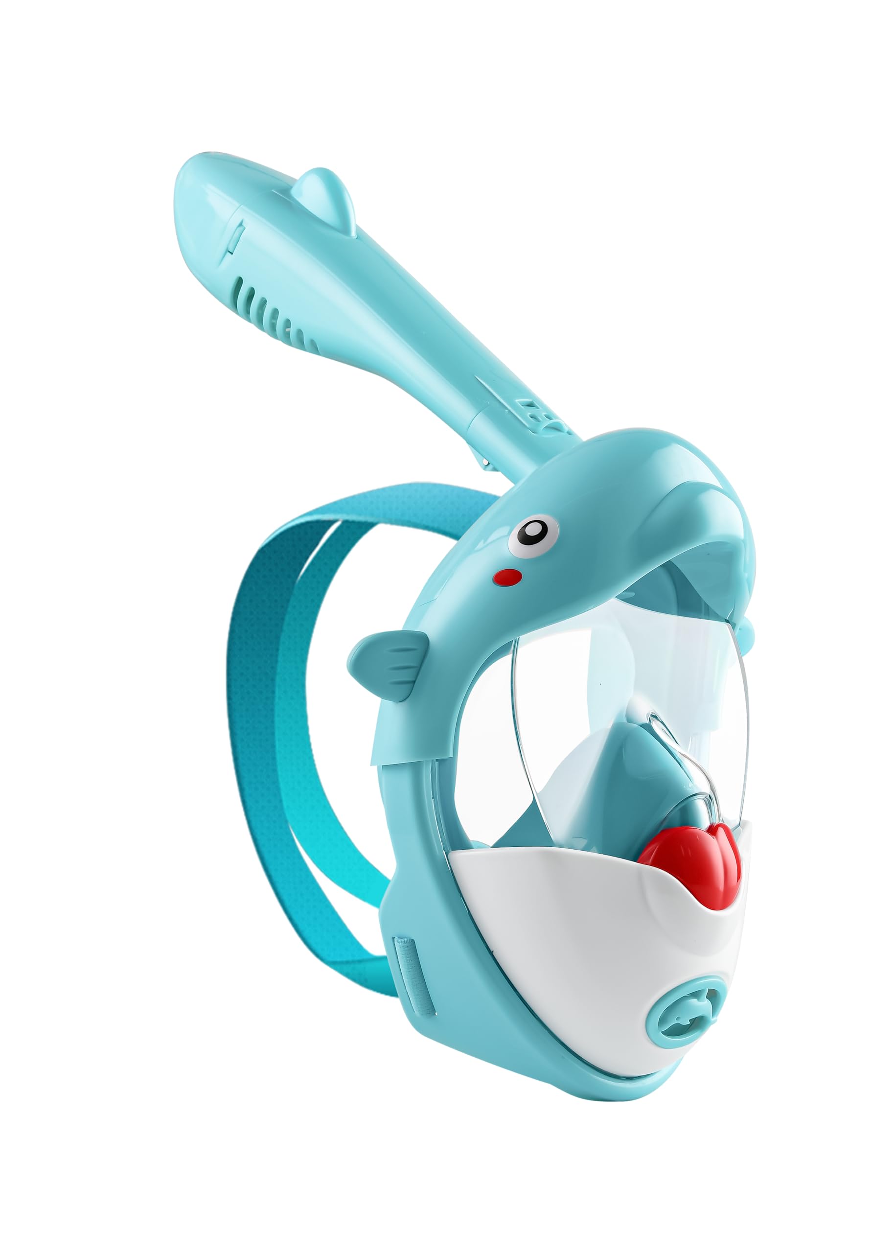 LEUCOTHEA Snorkel Mask for Kids Full Face Diving Mask Swimming Scuba Folded Breathing Tube Anti-Fog and Anti-Leak Panoramic 180°View Free Breathing Design for Children