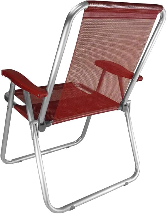Cadeira de Praia Alumínio Max Zaka 140 KG Vermelha