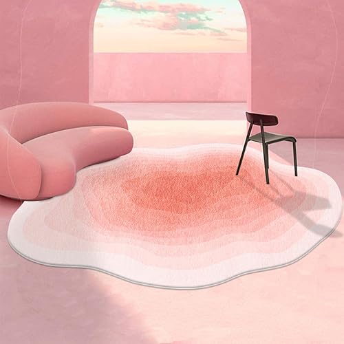 Miniatura 9 de Alfombra moderna con forma abstracta verde menta para sala de estar, dormitorio, comedor, oficina en casa, 5 x 7 pies, estilo bohemio, gruesa,