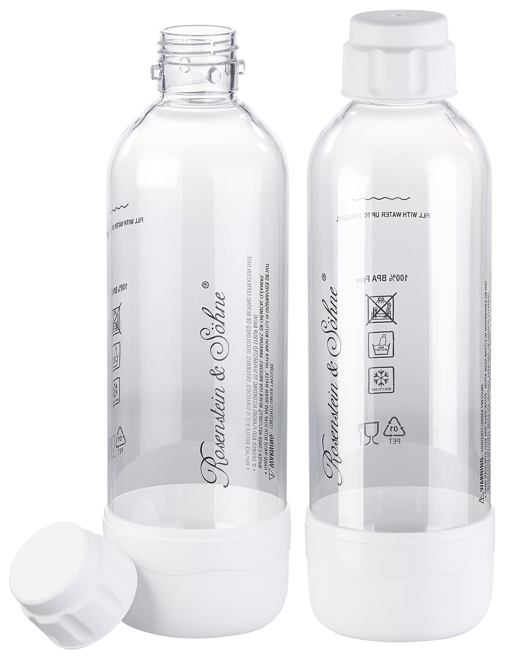 Rosenstein & Söhne gasatore d'acqua: bottiglia in PET per Dispenser di bevande, 1 litro (soda spruzzatore con bottiglia d'acqua, soda streamer, stream)