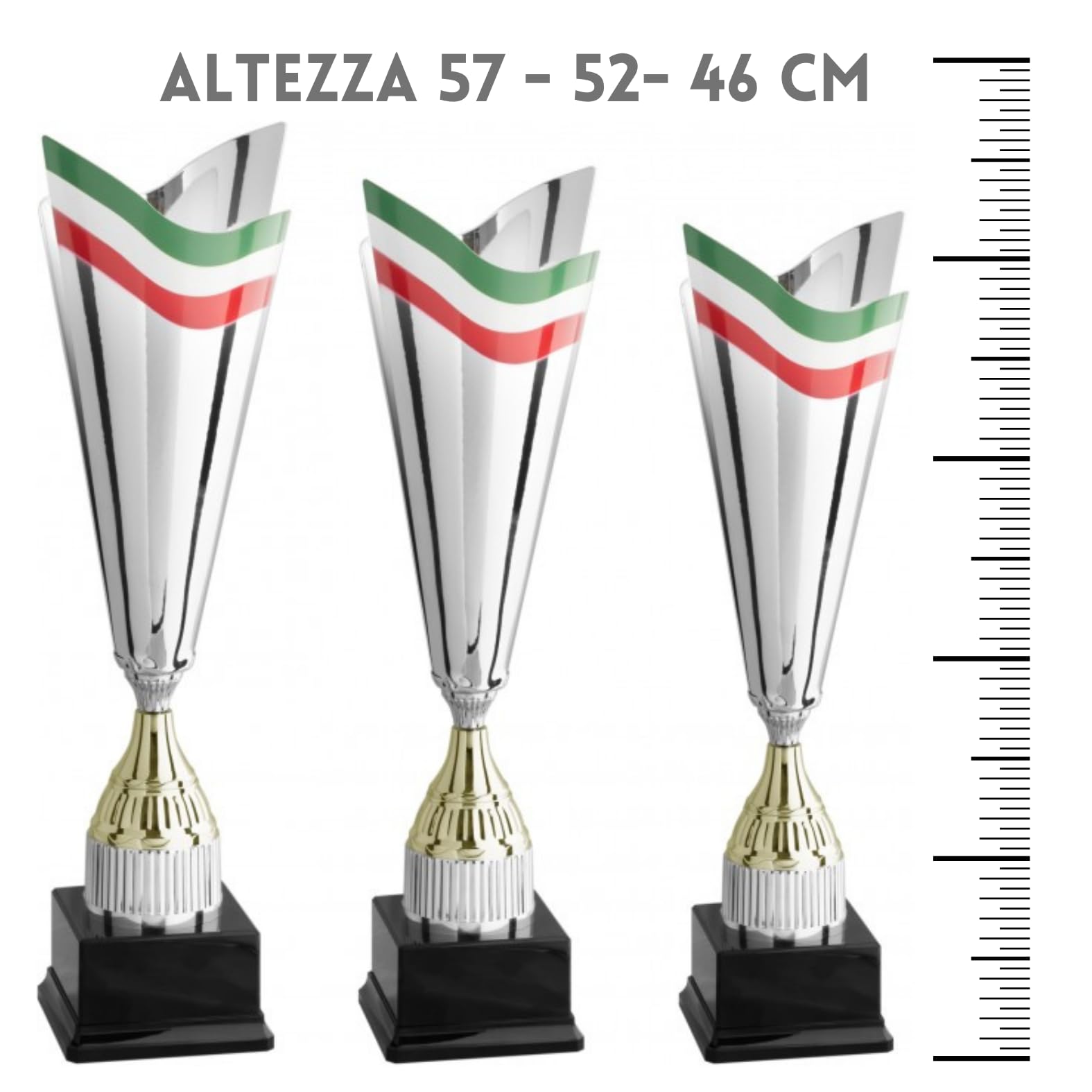 Tris e Set di Premiazioni Personalizzate, Coppa Trofeo Personalizzabile per Eventi e Fantacalcio, Calcio, Padel. Coppe e Trofei Varie Misure
