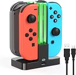 FYOUNG Controller Charger Dock Compatible with Nintendo Switch/Switch OLED for Joycons, Charging Stand Station Compatible with Switch/OLED Controller Accessories with a Type-C Charging Cord