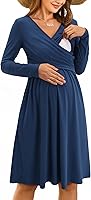 Vista 1 de OUGES Vestidos de maternidad con cuello en V para mujer, vestido de lactancia materna, baby shower