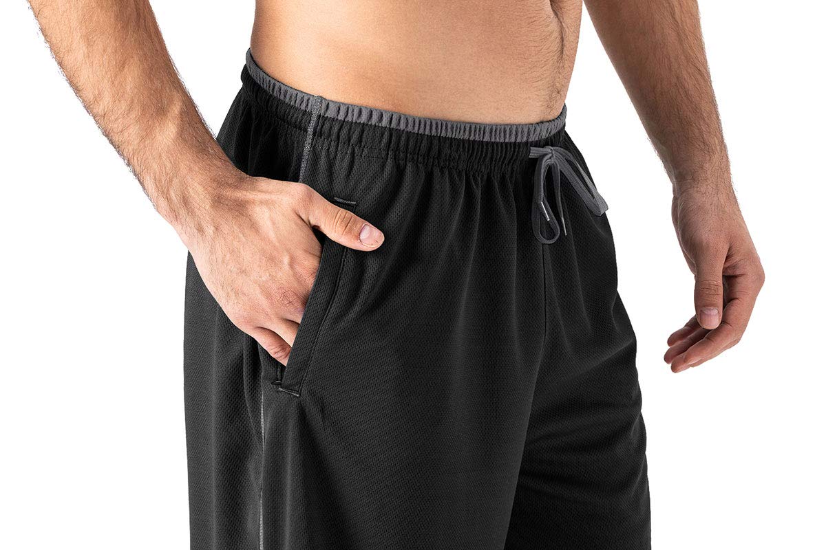 EKLENKSON - Pantalones para Hombre de Chándal para Hombre con Forro de Malla Bolsillos con Cremallera Parte Inferior Abierta