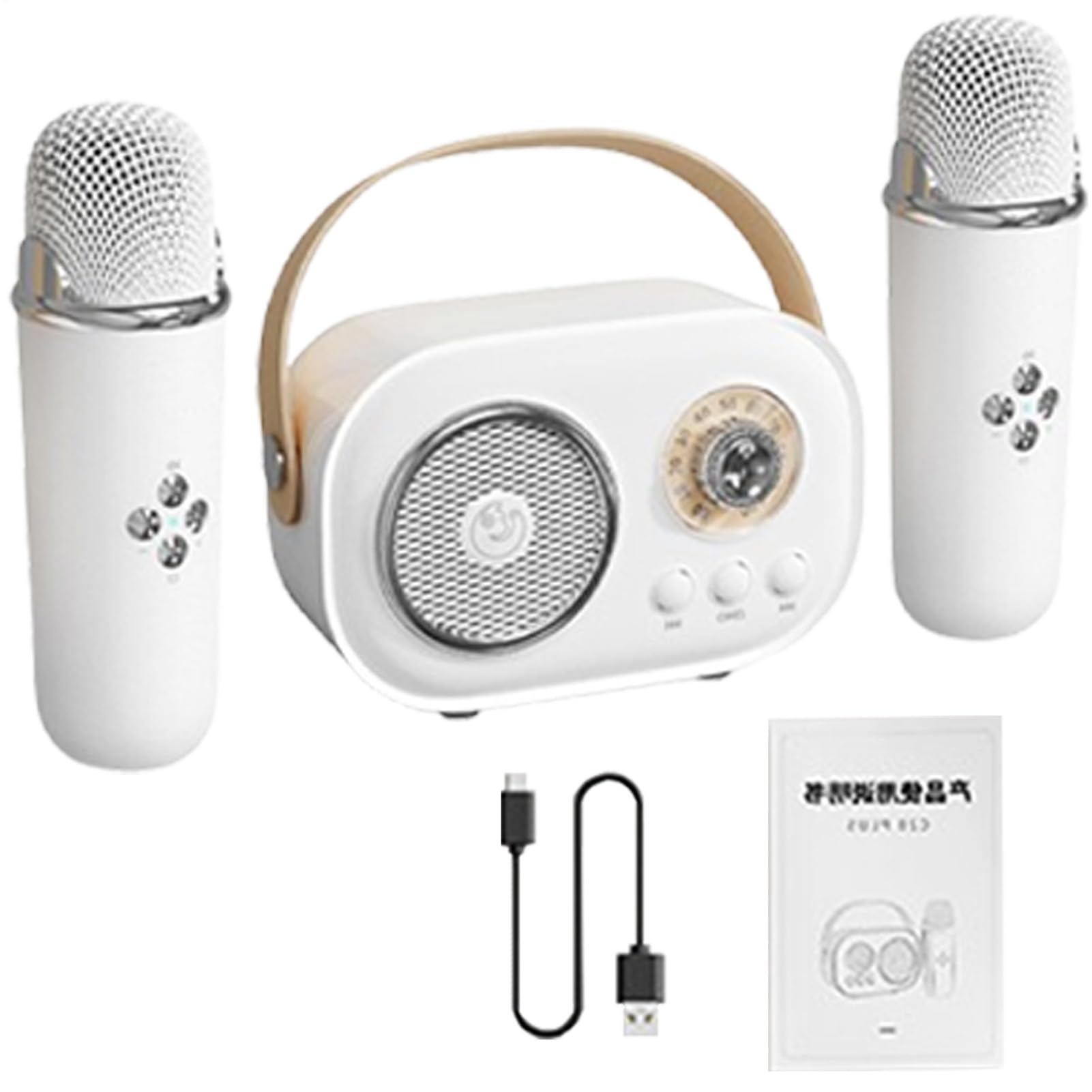 Set microfono per karaoke per bambini, karaoke con due microfoni | con cavo di ricarica, altoparlante per l'intrattenimento domestico per le donne
