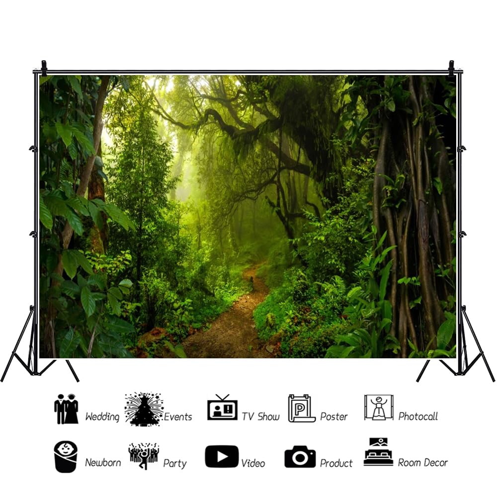 3x2,5m Selva Bosque Fondo Bosque de Cuento de Hadas luz del Sol Fotografía de Fondo Primavera Bosque Encantado Telón de Fondo Decoración para Fiestas de cumpleaños Atrezzo de Estudio