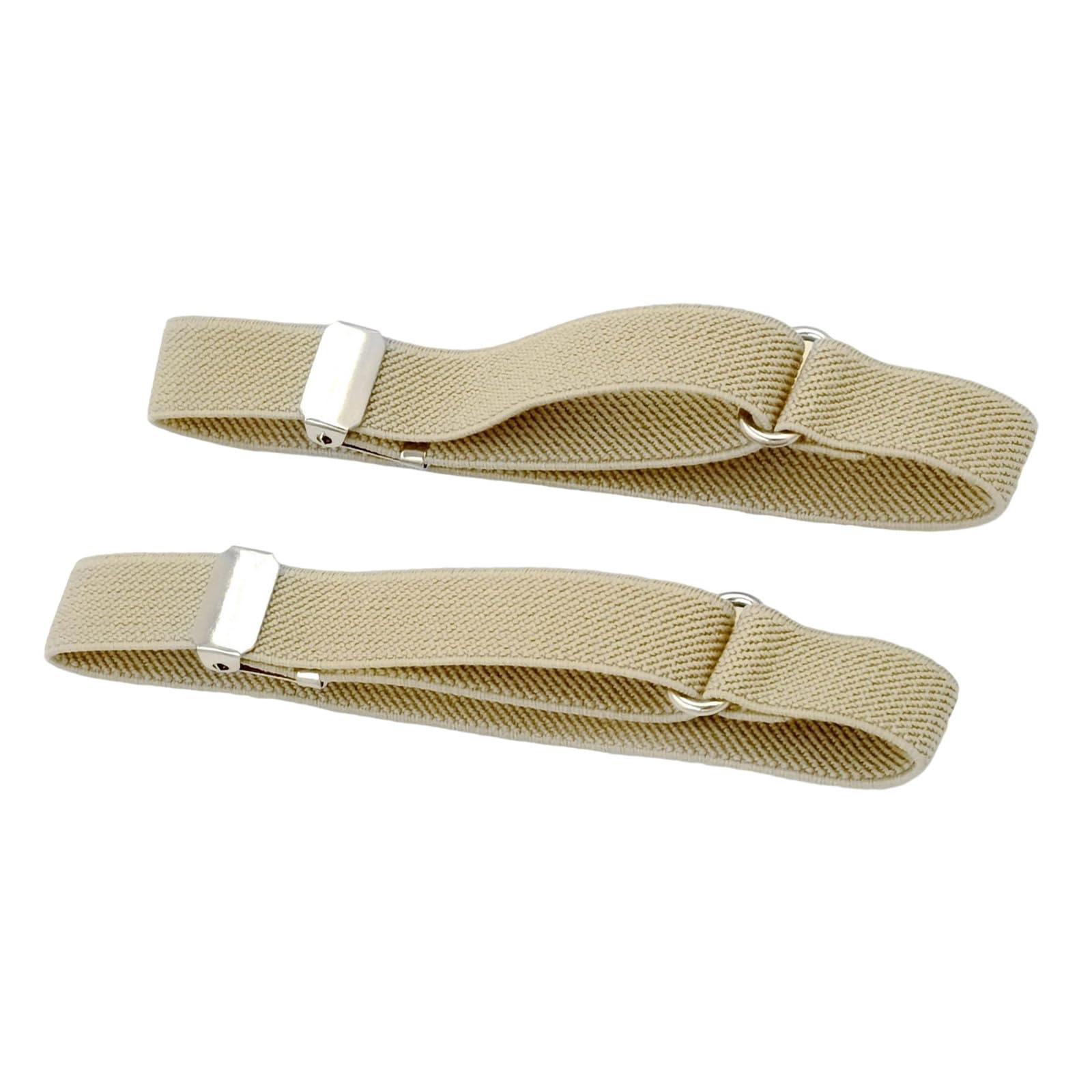 Viviwi Men's Beige Adjustable Wo Shirt Sleeve Garters For Formal, Work, Casual Shirt Sleeve Holder Garters Stretch Metal Armbands