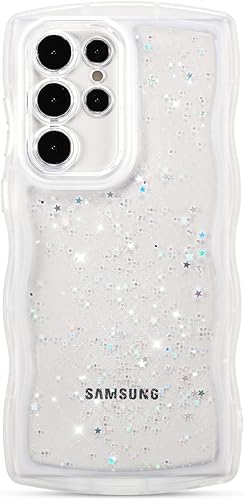 Miniatura 49 de ZTOFERA Funda protectora para Samsung Galaxy A14 4G/5G de 6.6", ondulada, con brillantina de estrella, poliuretano termoplástico transparente, suave