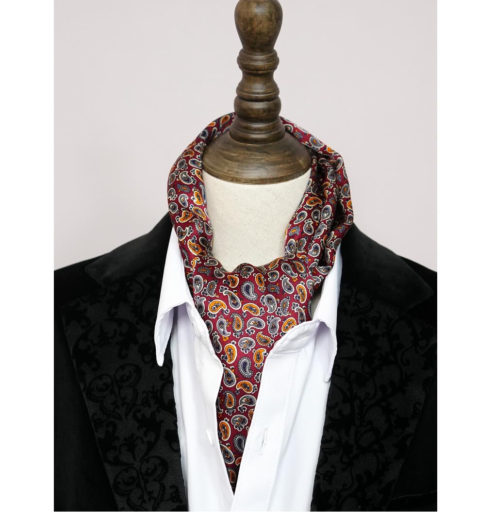 Foulard en Soie Vintage pour Homme, 100% Pure, Motif Classique, Double Couche, imprimé Gentleman