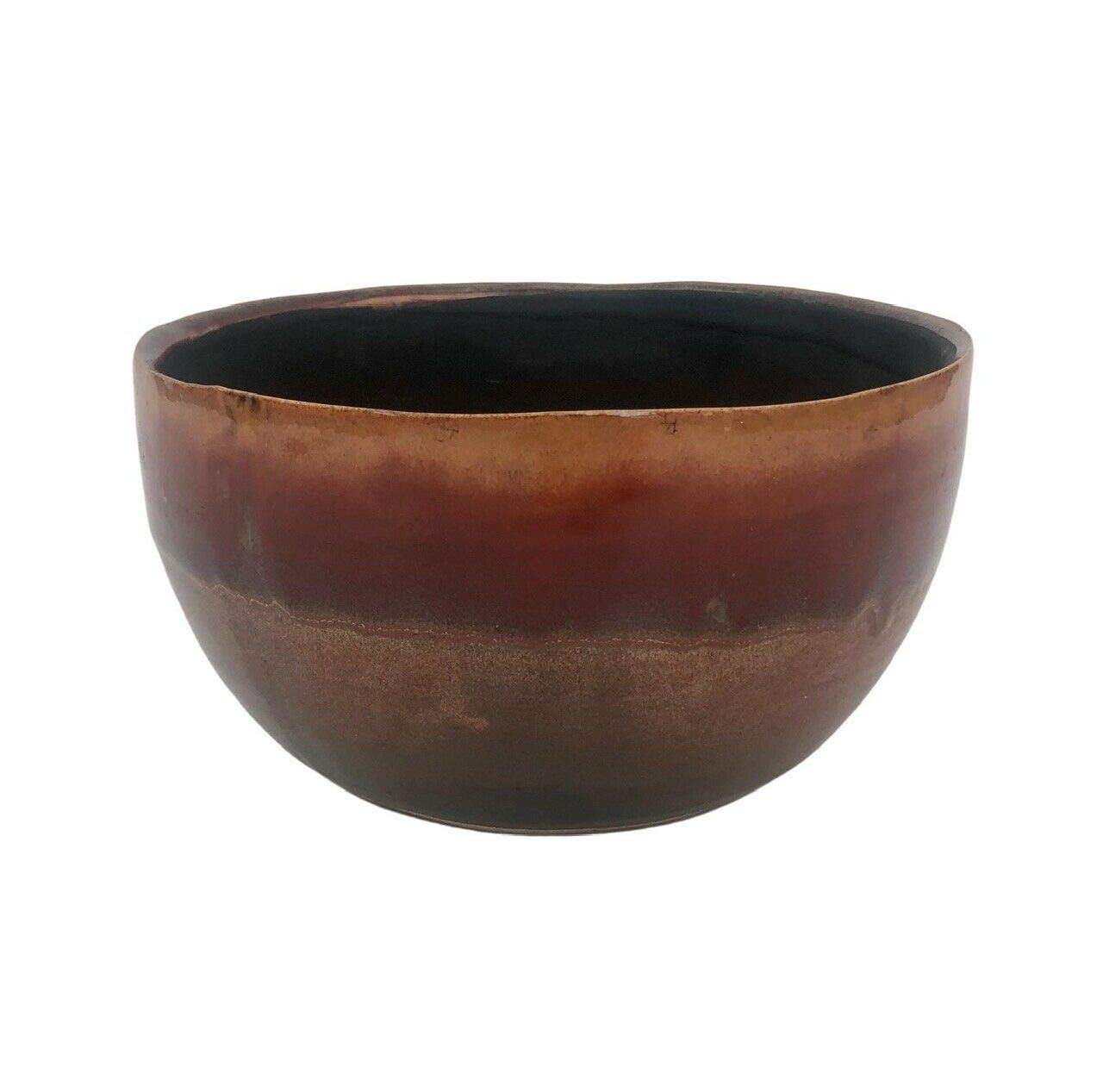 Homes on Trend Ceramic Round Planter Plant Pots Tubs Flower Holders Rustic Blue Decorative Outdoor -Rust