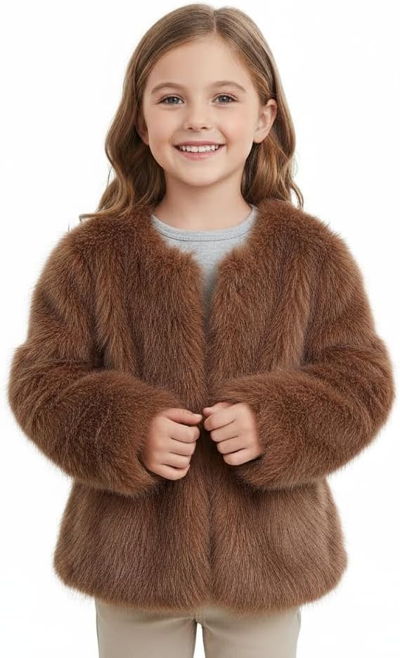 benetia Girls Boys Faux Fur Vest Coat