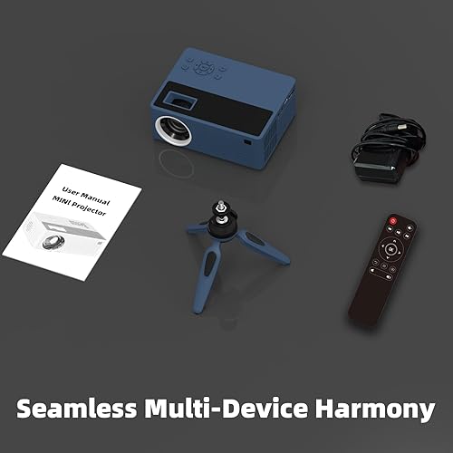 Miniatura 2 de Soporte inteligente para proyectores 4K, viene con un mini soporte, mini proyector con altavoz estéreo, proyector portátil Full HD 1080P, compatible