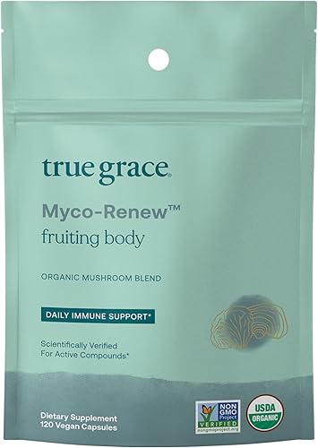 True Grace Mushroom Myco-Renew Blend - Apoyo inmunológico diario - 120 cápsulas - Orgánico