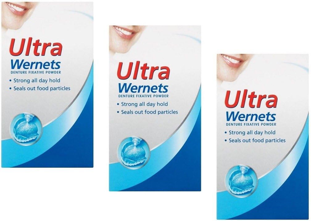 Ultra Wernets Denture Fixative Powder - 40 g (3 Packs) by Ultra Wernets