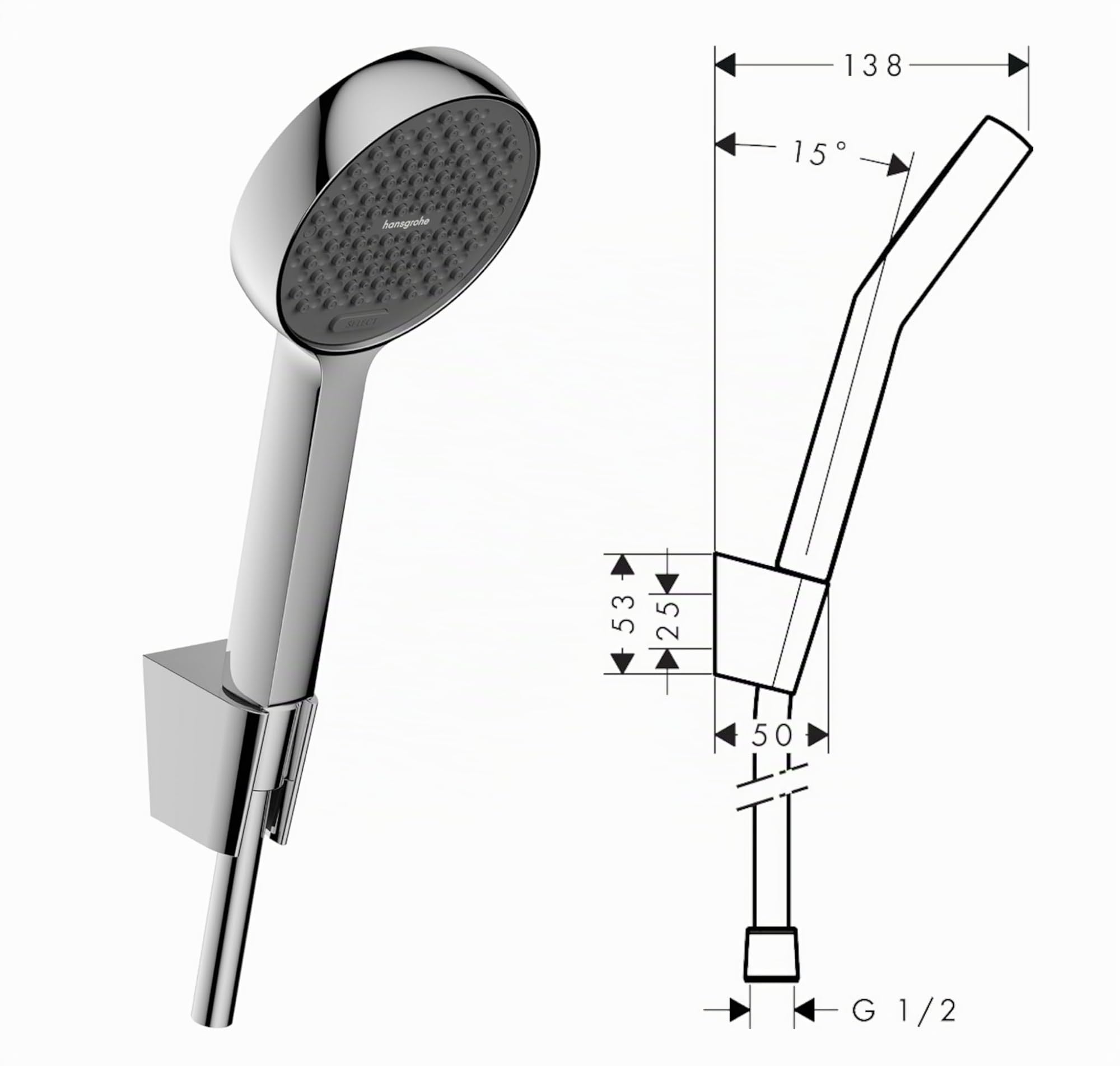 Hansgrohe Duschsystem Unterputz mit Duscharmatur Hansgrohe poliert HGK01ob