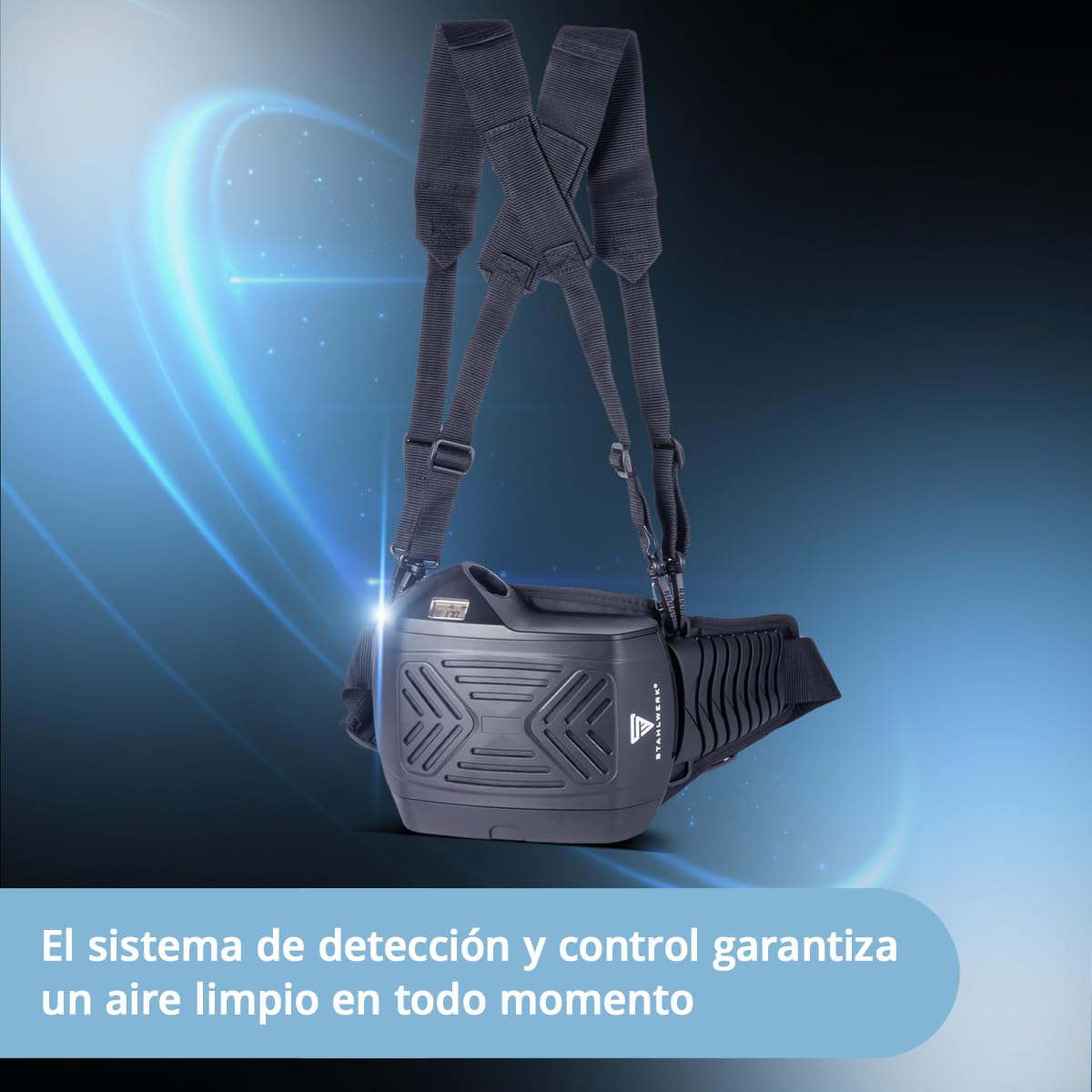 STAHLWERK Master Air - Casco de soldadura automático 3 en 1 con entrada de aire fresco, control de función por Bluetooth, reproducción de color verdadero, oscurecimiento DIN 4 a DIN 14, clase óptica 1