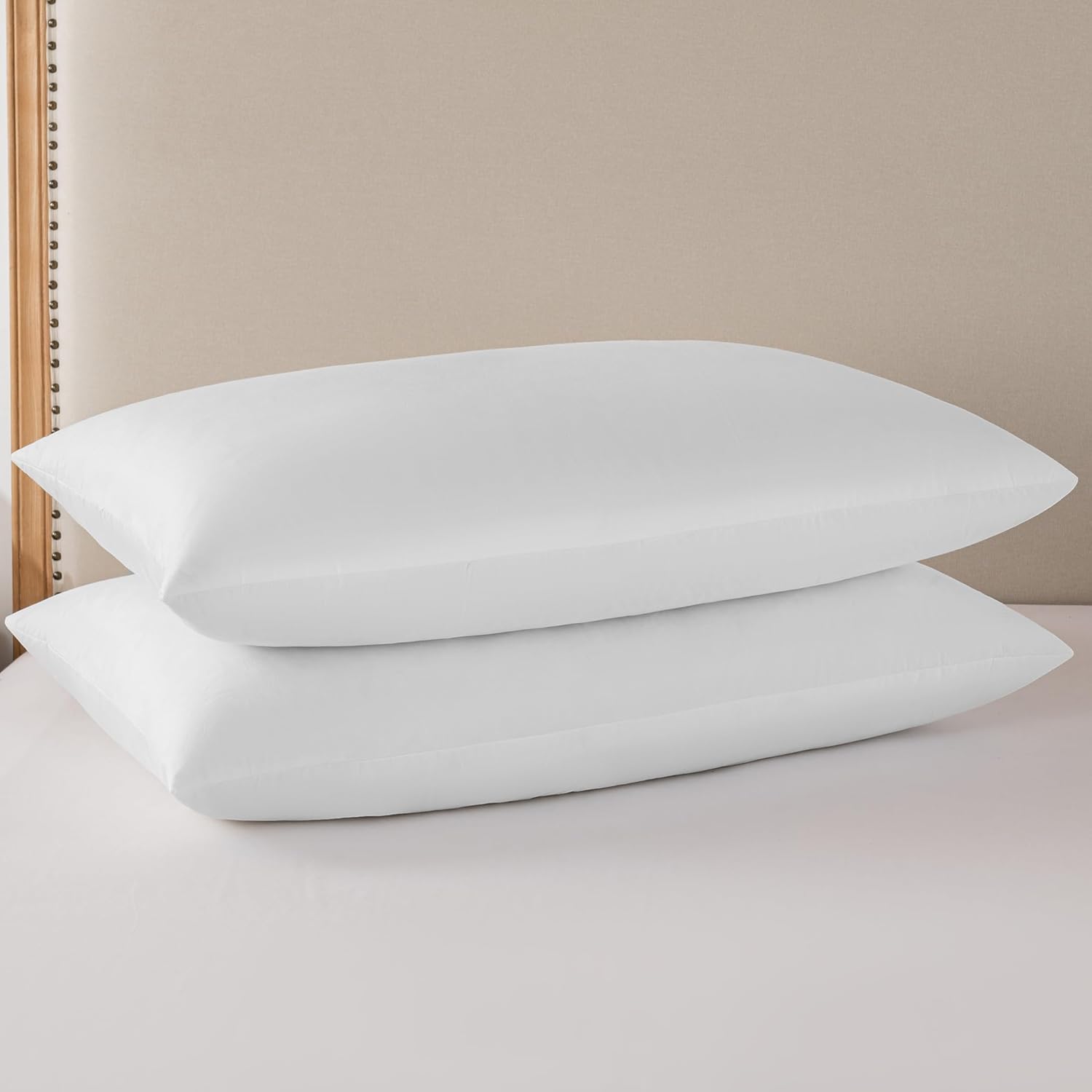 Goose Feathers and Down Pillows, Cotton Cover, Bed Sleeping Hotel Collection Pillows,Set of 2, King Size 20x36 - Image 3