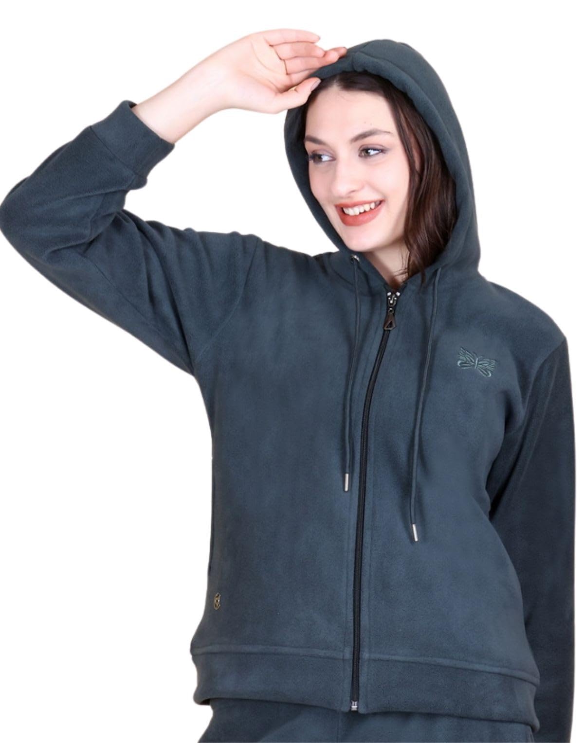 cupid Woman Winter Fleece Sweatshirt Regular Fit Fleece Night Suit with Pockets, Ladies Sweatshirt for Sports, Jogging, Daily n Gym Wear-picture-26