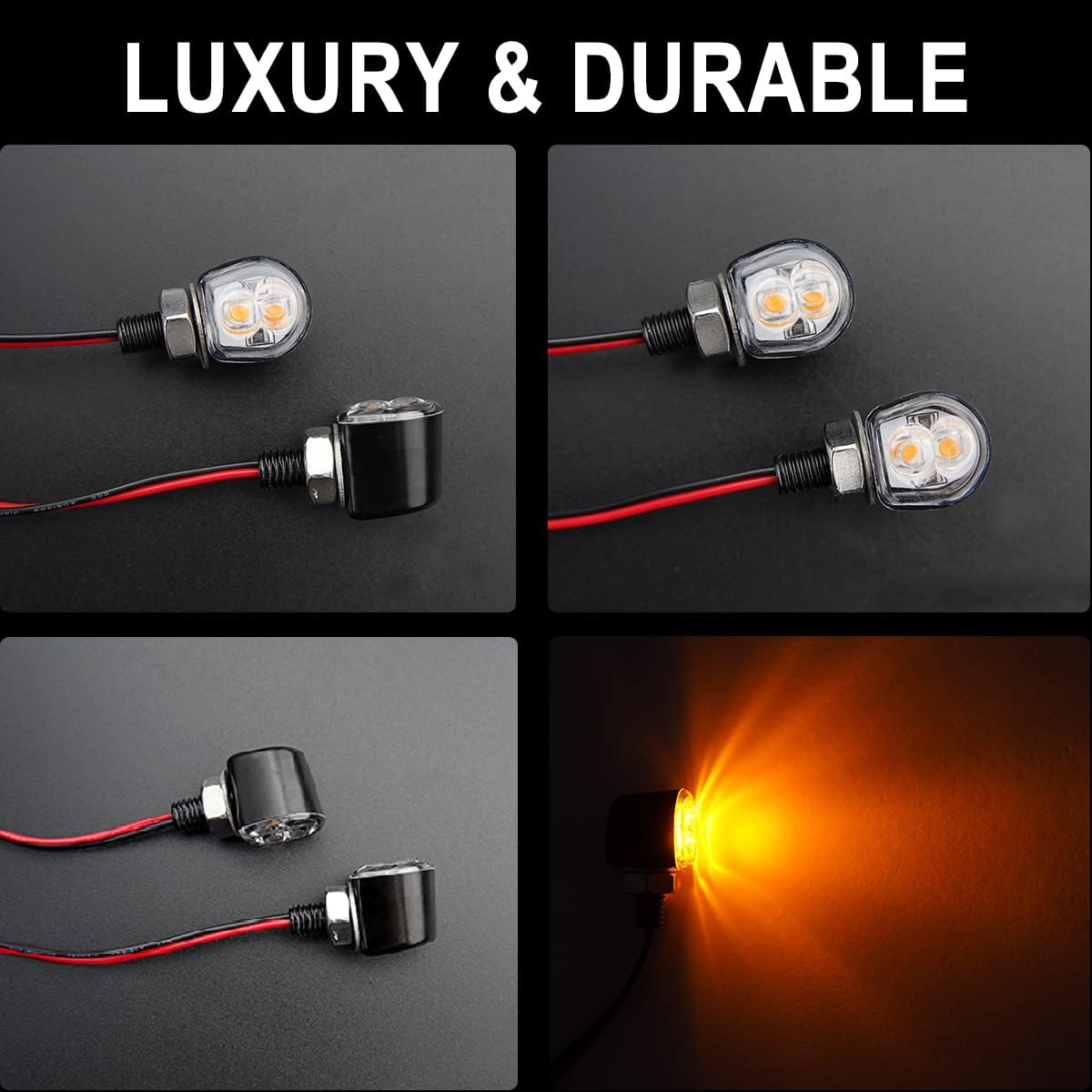 mini led turn signals motorcycle blinkers dirt bike Rear front turn signals universal bullet signal lights suitable for honda harley suziki motorcycles (TURN02)