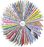 Mililanyo 50pcs 8 x 8 inches (20cmx20cm) Cotton Craft Fabric Bundle Squares Patchwork for Scrapbooking Quilting DIY Sewing with Various Patterns