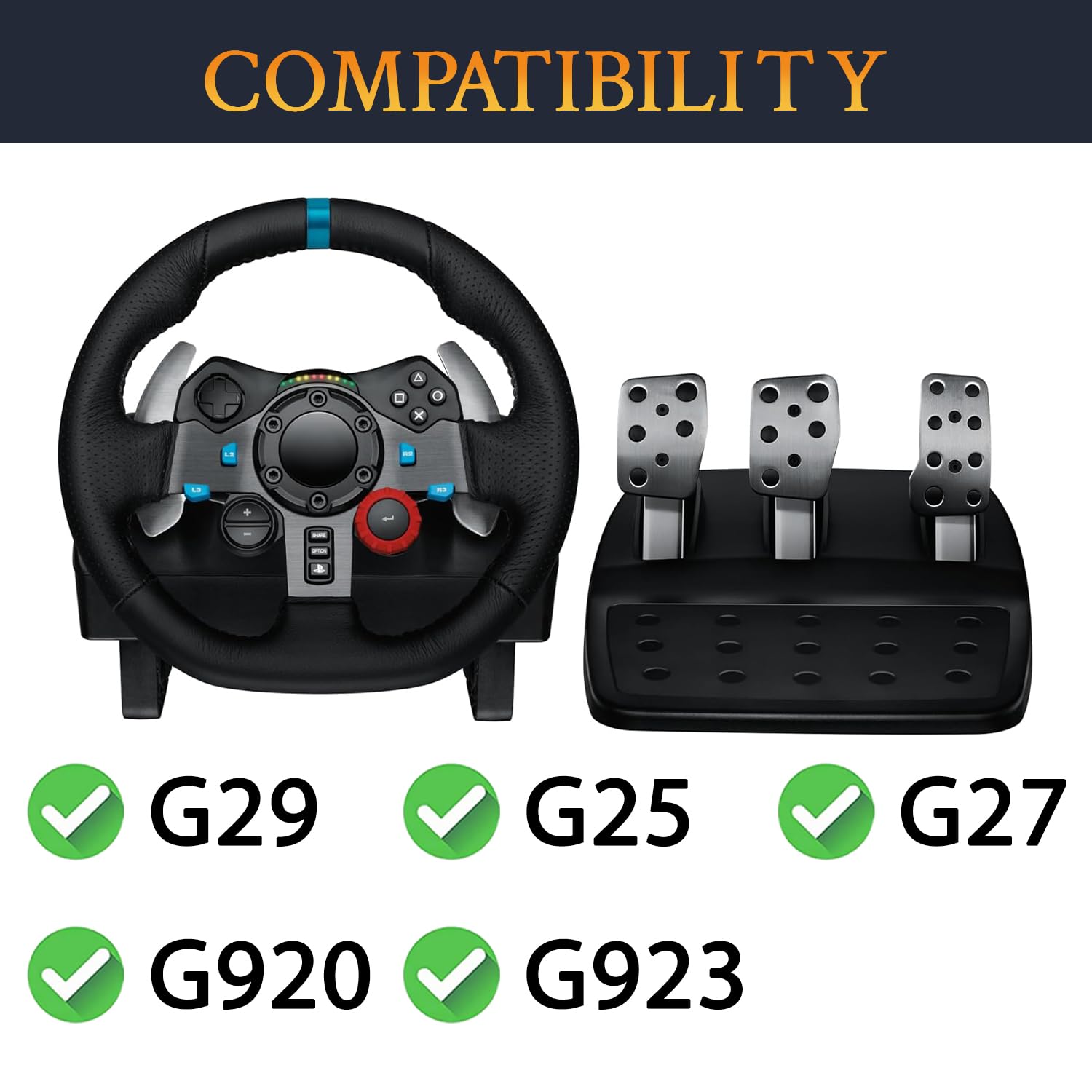 SOULWIT 3 Pezzi Ritorno Molla del Pedale Volante Corsa per Logitech G25/G27/G29/G920/G923 - Freno, Acceleratore, Frizione Molle in Acciaio al Manganese - 1Argento + 2Nero