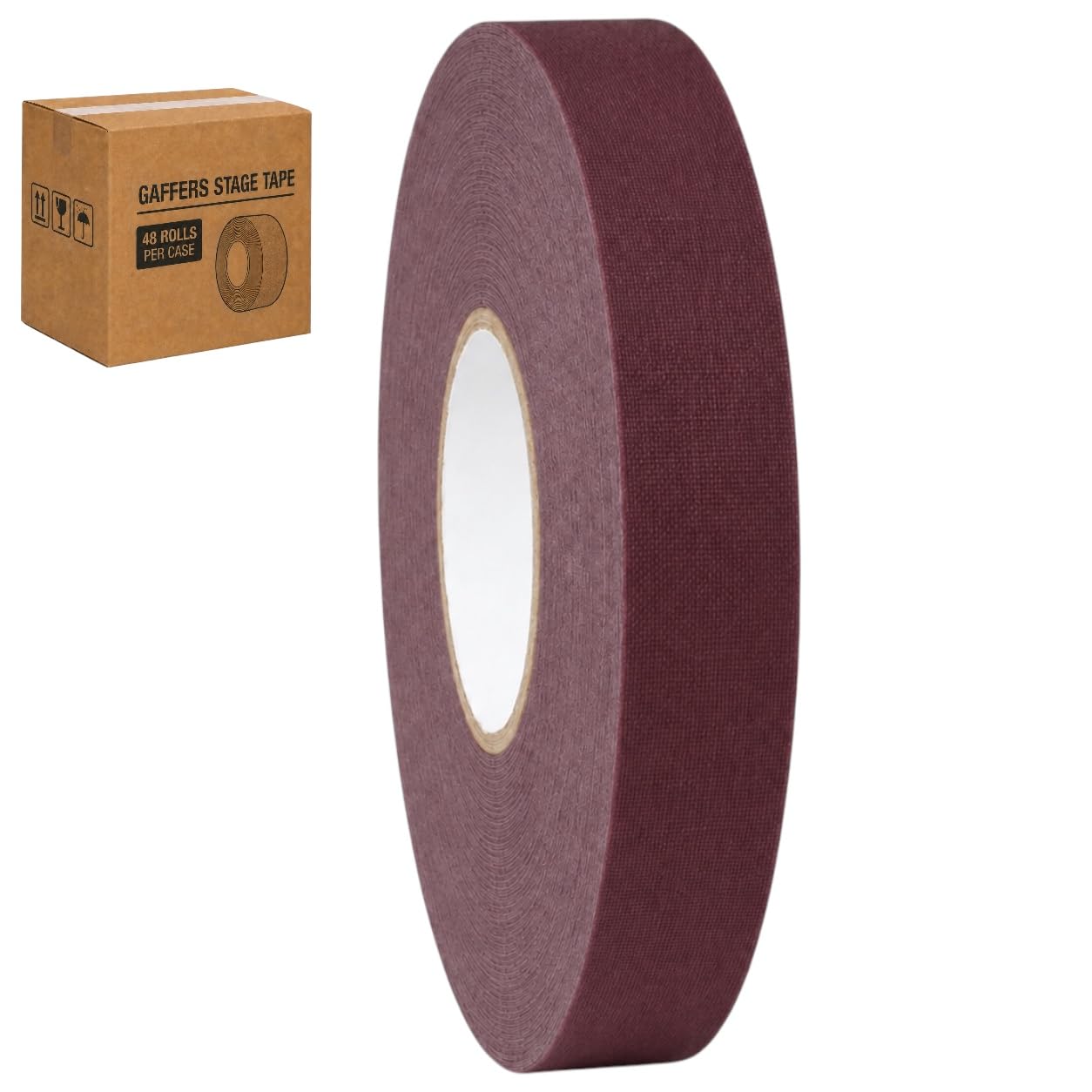 GGR Supplies CGT-80 Gaffers Stage Tape, Burgundy, 1 in x 60 yd, 48-Pack
