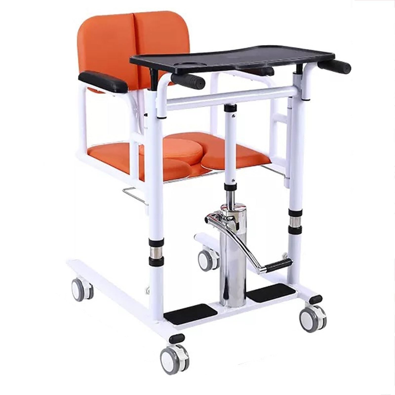 Silla de Traslado de Pacientes, Palanca de Cambios for El Hogar for Ancianos con Parálisis de Enfermería, Silla de Ruedas Manual, Ajustable en Altura (Color : Orange, Size : C)