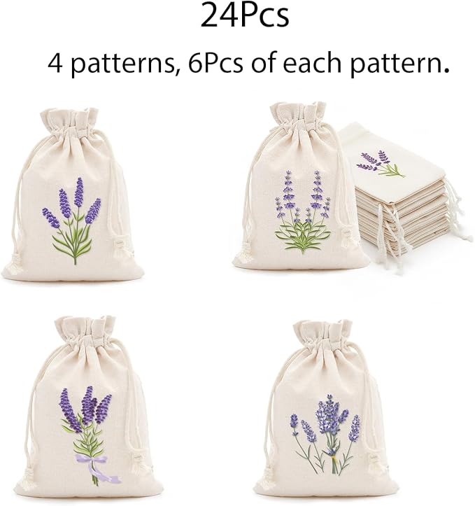24 bolsas pequeñas para sachet de aroma 13x18cm algodón natural miniatura 3