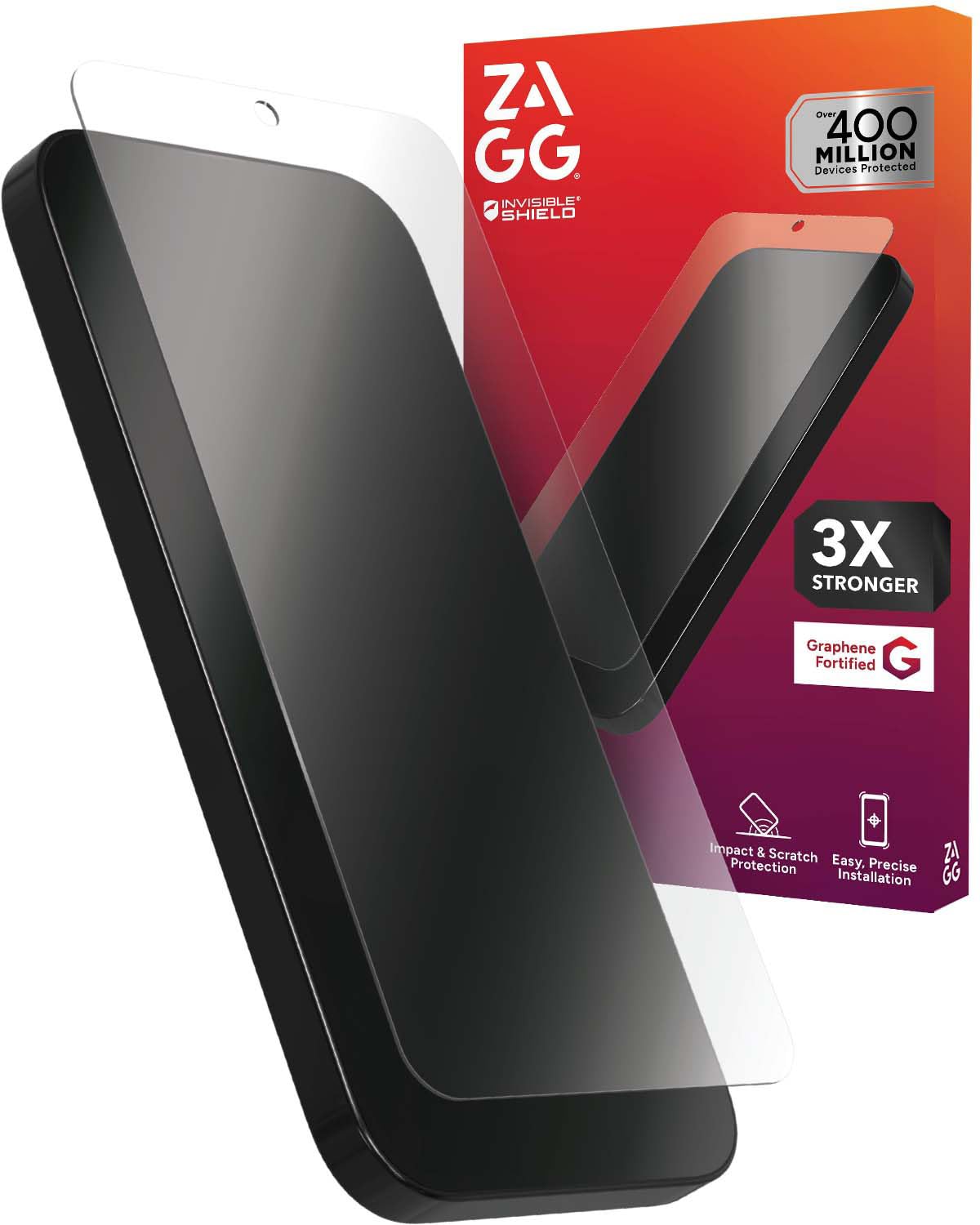 ZAGG Glass+ Samsung Galaxy S25 Screen Protector – Extreme Impact & Shatter Protection, Scratch-Resistant, Smudge-Resistant, Fingerprint Scanner Compatible, InvisibleShield, Easy Installation