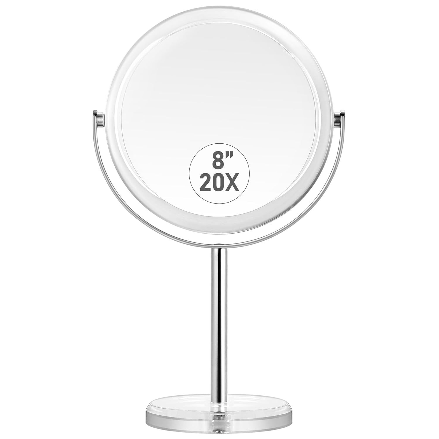 MIYADIVA 20X Magnifying Makeup Mirror Double Sided 1X 20X Magnifying Mirror with Stand Tabletop Magnified Vanity Mirror with